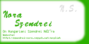 nora szendrei business card